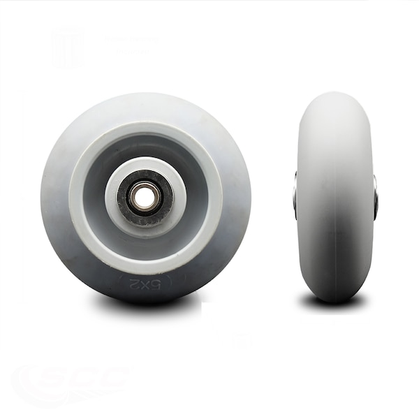 SCC-6" Thermoplastic Rubber Donut Tread Wheel Only w/Roller Bearing-500 lbs Cpty